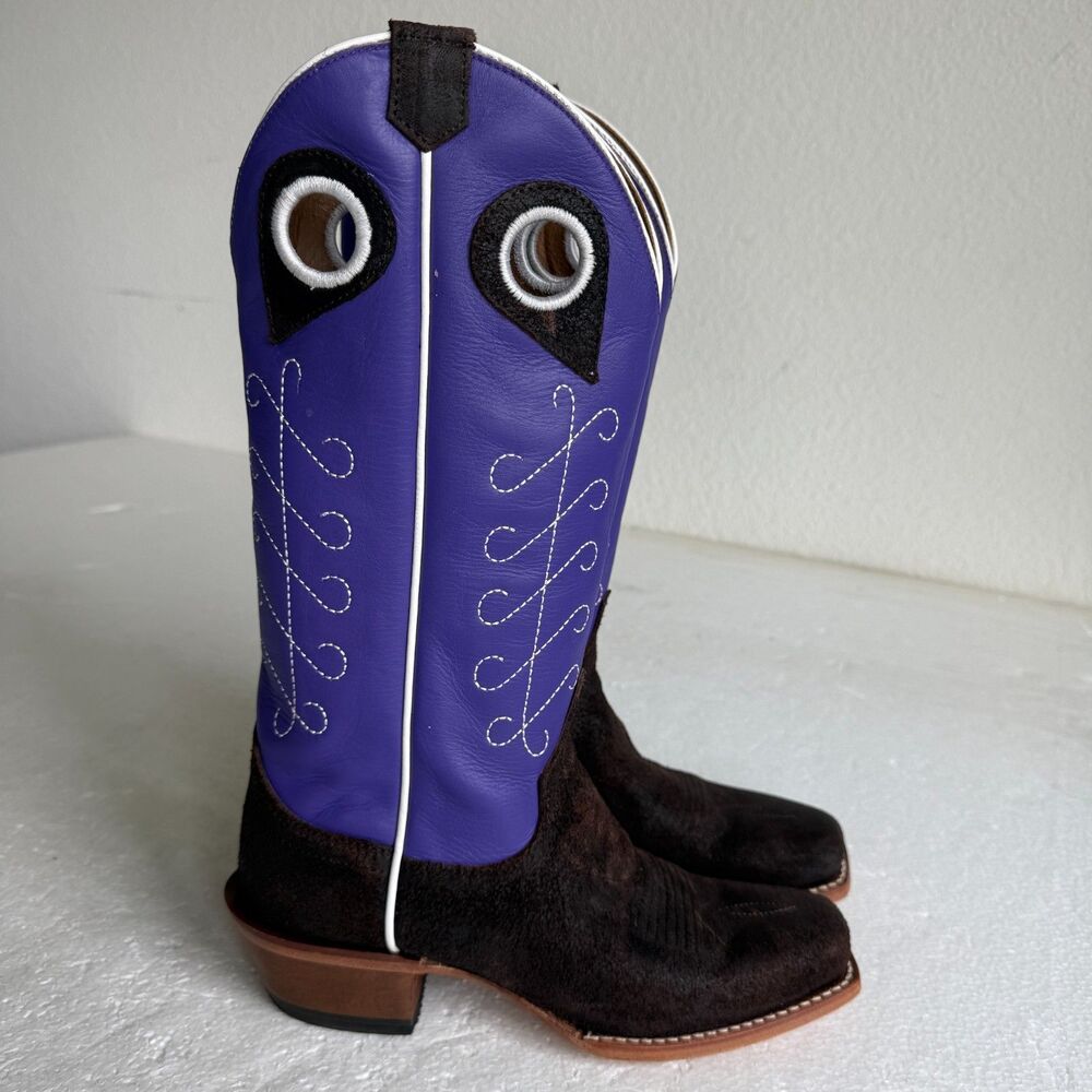 Justin Women's Hattie Square Toe Casual Boots Low Heel 1-2" Size 6B Royal Purple - Picture 2 of 14